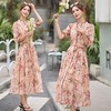 2025年夏季新款法式感气质收腰裙子印花仿真丝桑蚕丝连衣裙SNX3137 商品缩略图1