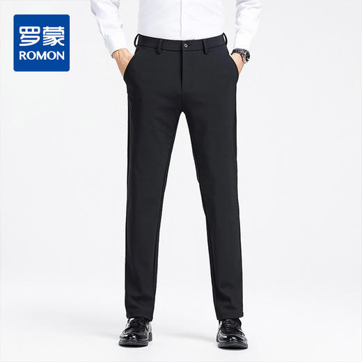 罗蒙男士春秋休闲裤通勤百搭男商务职场西裤弹力直筒舒适长裤男 商品图0