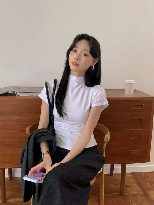 【GZ】无忧购韩系辣妹立领飞飞袖百搭修身显瘦短袖T恤5211（截单后3-5天发货) 商品图9