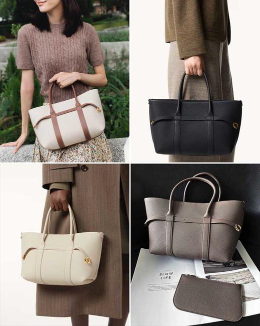 单品包邮 现货 THS-无 lp家大牛工厂 Ghiera Shopper 小号手袋 牛皮款/帆布款 4色 CQ1412 商品图0