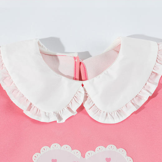 贝贝怡娃娃领甜系卫衣春秋新款女童舒适耐磨上衣女孩可爱翻领打底衫ZB3ES038 商品图6