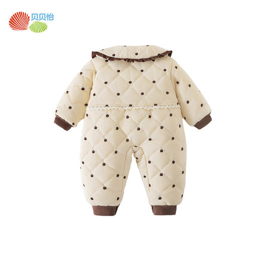 贝贝怡英伦风夹棉哈衣25秋冬新款女童三层暖暖连体衣防风保暖爬服ZB4EL004 商品图6