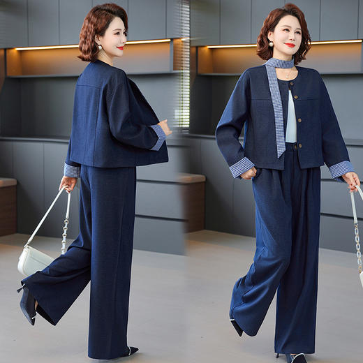 FW 8523小香风套装两件套小西装外套上衣阔腿裤 商品图2