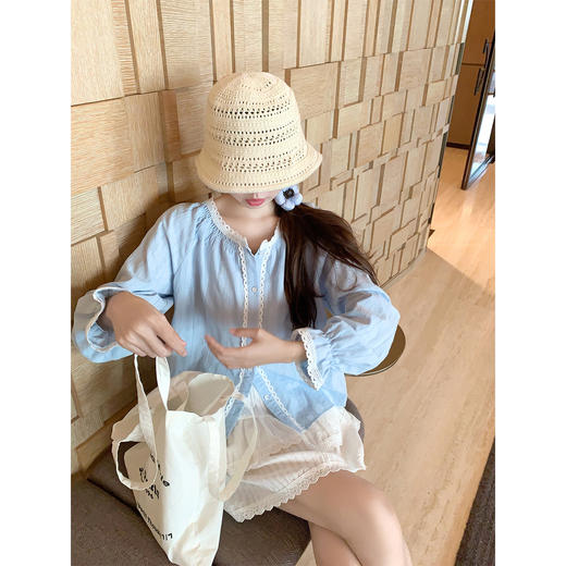 <曾小咸推荐>现货秒杀 ！微信超特价！蕾丝花边拼接衬衫日常169.99 立减90 秒杀79.99！！ 商品图4