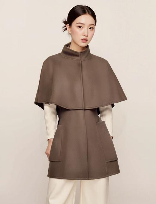 【高端系列】手工定制7720款100%绵羊毛赫本风披肩斗篷双面尼外套-喜出 商品图4
