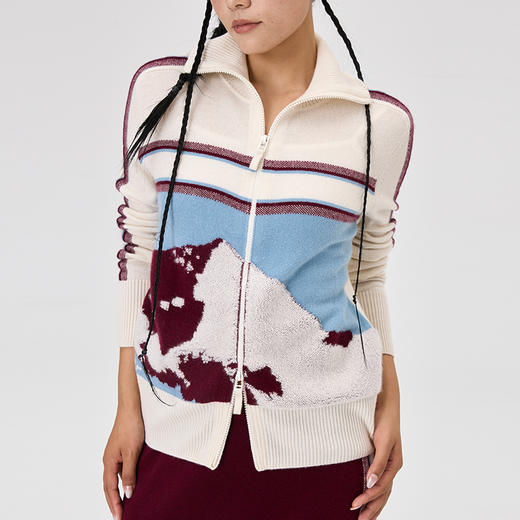 羊绒提花拉链开衫  SJF97W291N 商品图3