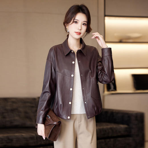 TC 23536皮衣外套夹克小个子机车真皮绵羊皮 商品图2