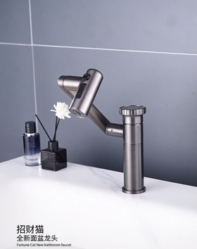 SQ：6042 哈登全铜招财猫龙头-枪灰