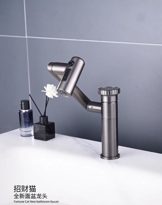 SQ：6042 哈登全铜招财猫龙头-枪灰 商品图0