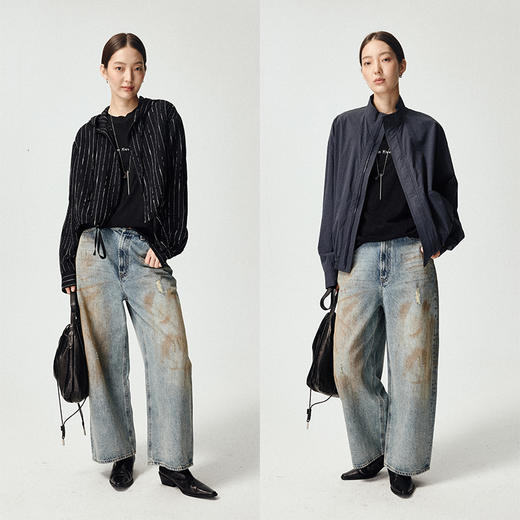 UMILAB｜旧事*奥地利进口兰精天丝+亚麻做旧字母印花宽松T恤T766W 商品图1