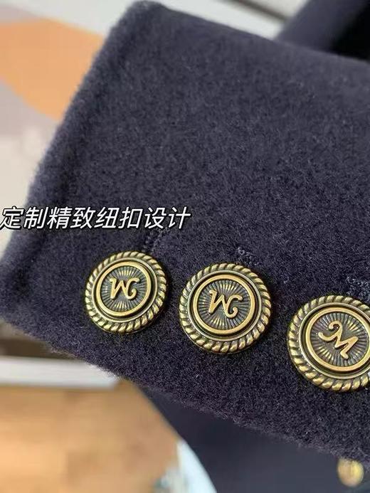 【高端系列】（精致重工）手工定制8038款10%山羊绒➕90%澳毛学院风翻领包边双面尼外套-喜出 商品图5
