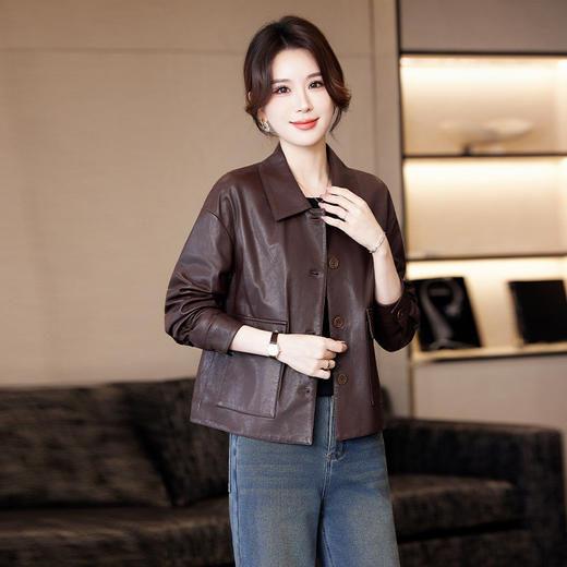 TC 23C51真皮皮衣妈妈气质绵羊皮夹克外套 商品图2