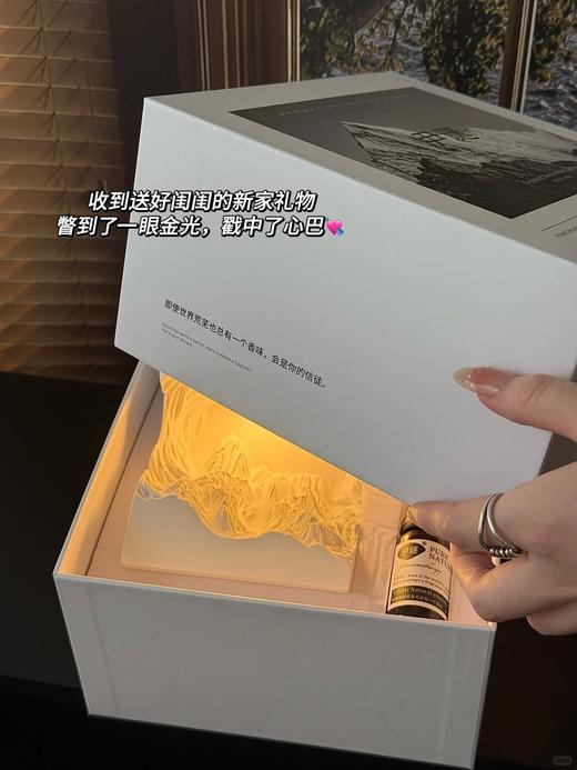 七夕节/教师节首选‍尹谜·日照金山扩香石礼盒纯手工雕刻雪山纹路清晰又精致香薰艺术摆件氛围灯实用度满满基地直邮 商品图5