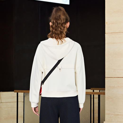 半身缘女装 春季潮流宽松精致刺绣拉链连帽卫衣261113P08040027 商品图4
