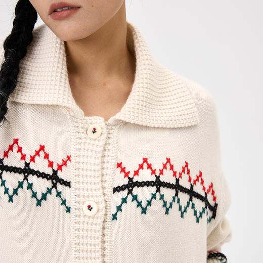 手工哈尼绣羊绒开衫  SJF97W240N 商品图5