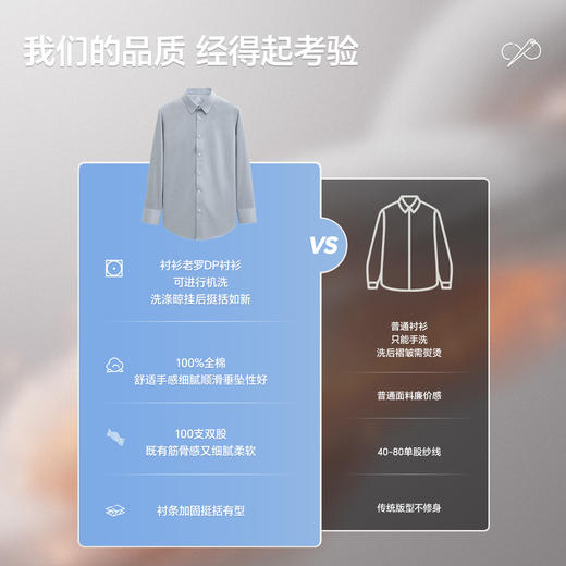 【总裁三号】暗扣领纯棉100支DP抗皱长袖衬衫230T0F603L 商品图7