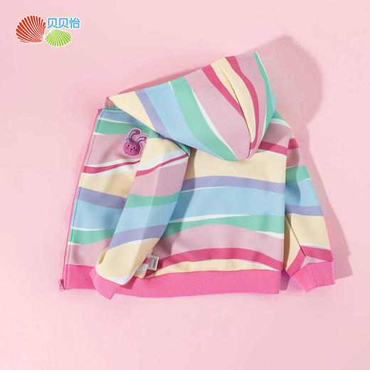 贝贝怡女童外套25春秋新款儿童连帽上衣秋装运动卫衣柔软休闲外套ZB3ES062 商品图6