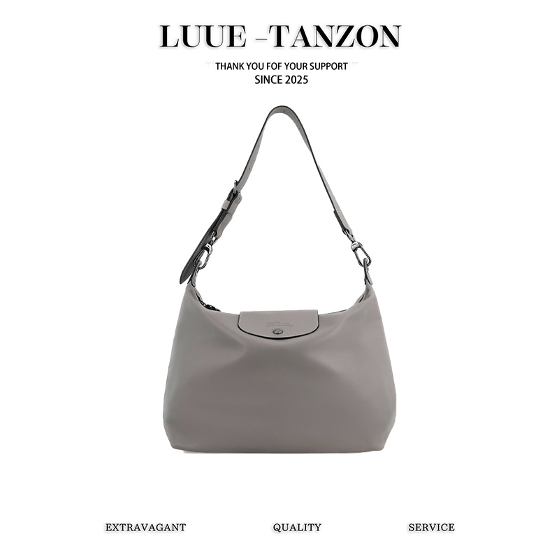 珑骧longchamp70周年限量版 牛皮腋下包  原厂包装（SS）