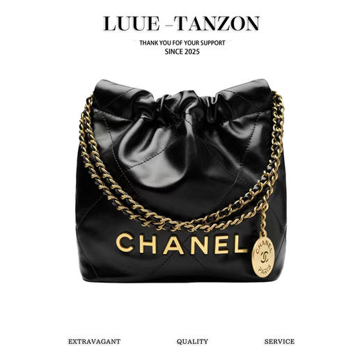 香奈儿  25A新款 22Mini bag  黑金 垃圾袋 （LZ） 商品图0