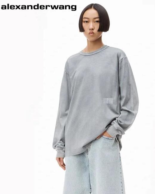 中性款棉质logo印花长袖T恤002002 商品图4