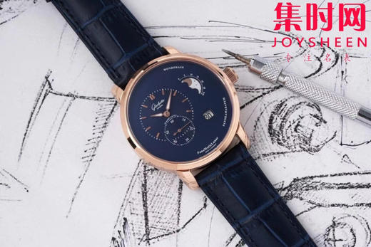 AI格拉苏蒂 原创偏心系列 有“德味儿”的腕表 原创90偏心大日历月相 男士腕表 商品图1