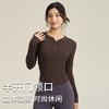 【路路精选】lulu罗纹高弹长袖运动服上衣修身显瘦圆领套头健身服瑜伽长袖休闲无胸垫 商品缩略图0