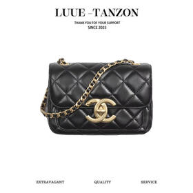 香奈儿 24B 秋冬 大LOGO口盖包 黑色 （LZ）