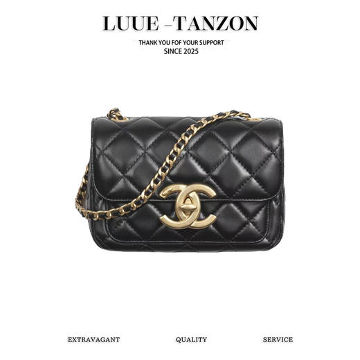 香奈儿 24B 秋冬 大LOGO口盖包 黑色 （LZ） 商品图0