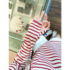 <曾小咸推荐>韩系条纹设计慵懒风长袖T恤【预售款，预计3-15天发货】 商品缩略图2