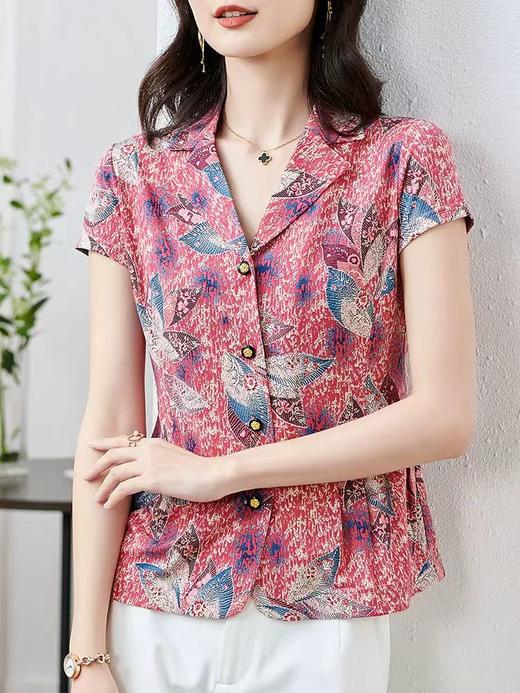 2025年夏季新款中老年妈妈装短袖衬衫女上衣气质高贵衬衣 商品图4