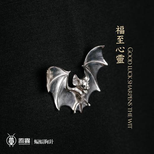 吾蟲-蝙蝠胸针 白铜镶嵌黑玛瑙 个性配饰礼品【官方授权  48小时发货】 商品图4