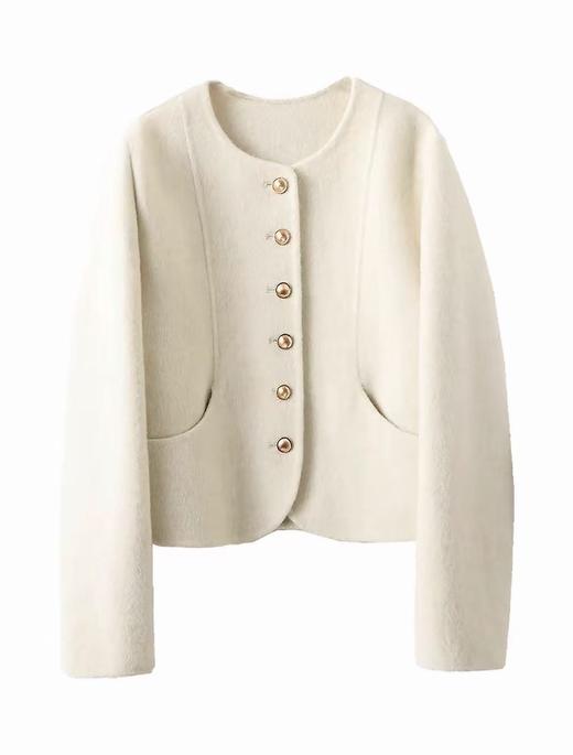 【高端系列】手工定制016款69.2%双面尼短款金扣外套-喜出 商品图3