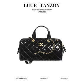 香奈儿 25A手工坊 油蜡皮保龄球包黑色（LZ）