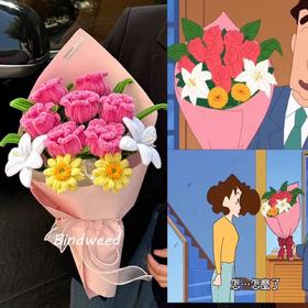 【公主请收花】同款美伢的花束粉色手工DIY材料包扭扭棒生日礼物仿真浪漫玫瑰花。ra