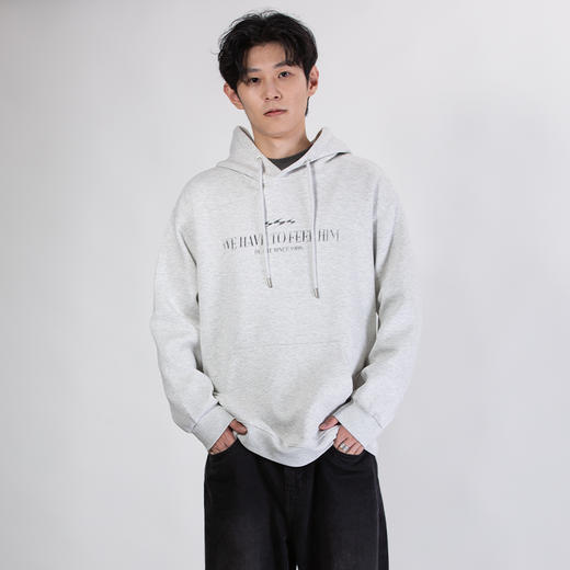 DRONKOO 2025 连帽前后多排字母印花微阔中厚卫衣 商品图2