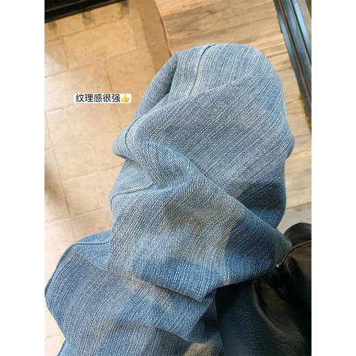 <曾小咸推荐>现货秒杀 ！微信超特价！复古纹理宽直筒牛仔裤 日常199.99 立减100 秒杀99.99！！ 商品图1