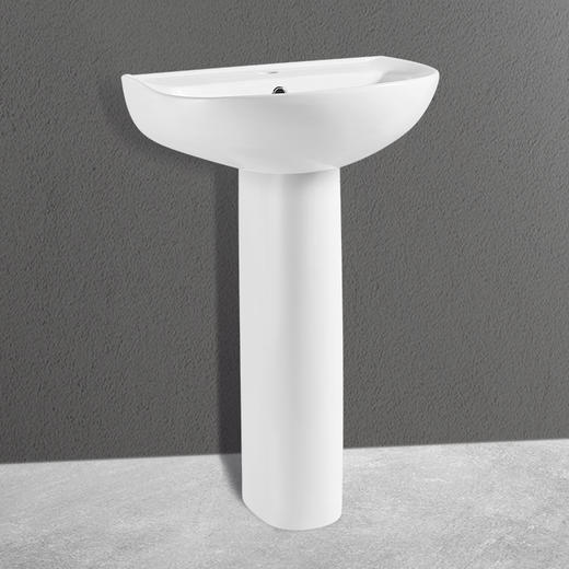 帝王洁具陶瓷一体立柱盆落地连体立柱盆家用酒店民宿卫生间阳台艺术洗手盆 CB33069立柱盆 商品图0