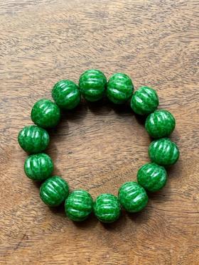 青蛙皮琉璃瓜棱珠手链，顺丰包邮