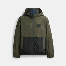 早秋上新，一衣正反两穿，可收纳帽子设计！蔻家男士经典双面穿连帽防风外套