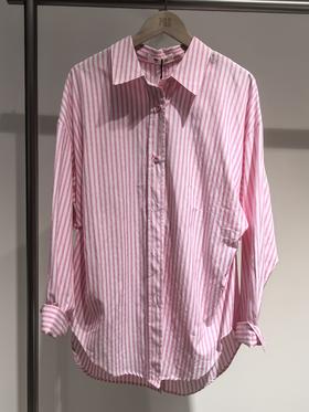 P&X设计师女装 秋款新款 梭织短款衬衫  825305081A 粉条