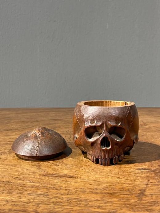 竹雕骷髅形盖盒，顺丰包邮 商品图1