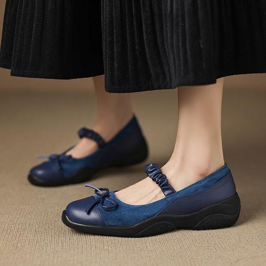 【预售5天】法式复古羊反绒浅口单鞋新款厚底休闲运动玛丽珍鞋AJ&AJ10010 商品图4