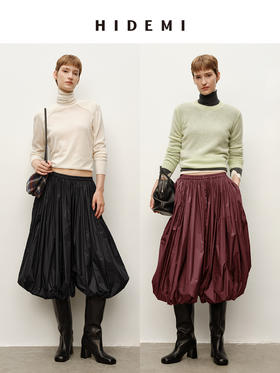 HIDEMI 超轻盈“灯笼裤”系列摩登松紧带褶皱感宽松长裤神裤