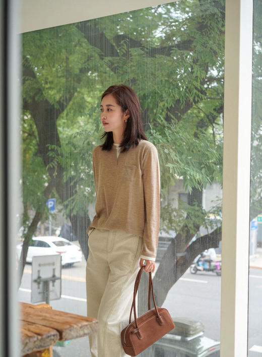 825-2 自留款 Er 假两件圆领长袖衫 胖瓜167/135穿L宽松合适 商品图7