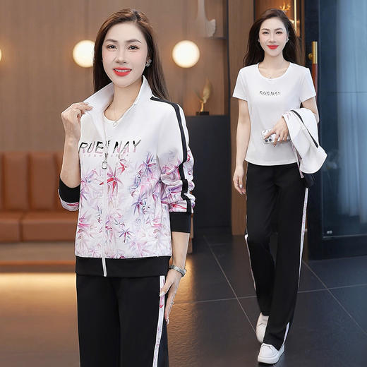 SP28-570082025春秋新款女运动休闲套装长袖POLO领春秋款训练服跑步服健身房 商品图1