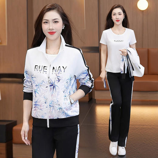 SP28-570082025春秋新款女运动休闲套装长袖POLO领春秋款训练服跑步服健身房 商品图3