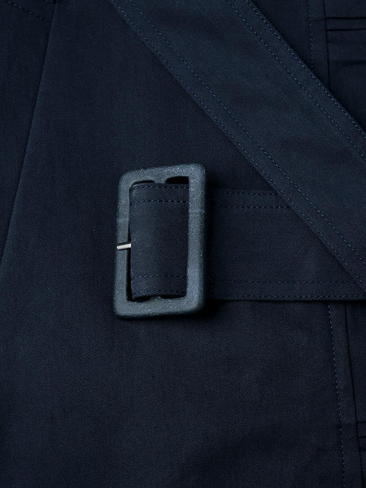 藏不住的优雅！藏青色风衣，袖口条纹细节增添精致感 商品图3