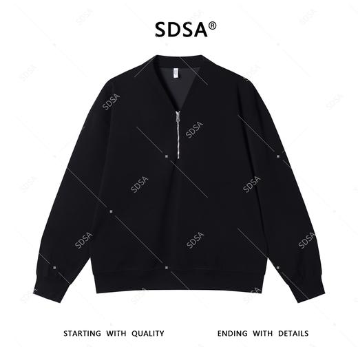 WY1032SDSA男士秋冬新款轻奢痞帅男装韩版纯色半拉链V领卫衣网红款显瘦 商品图1