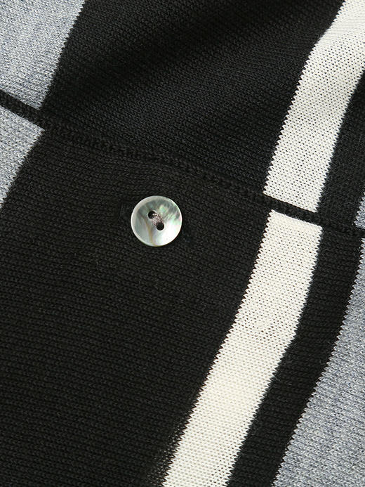 条纹控必入！黑白灰条纹针织开衫，复古又摩登 商品图3