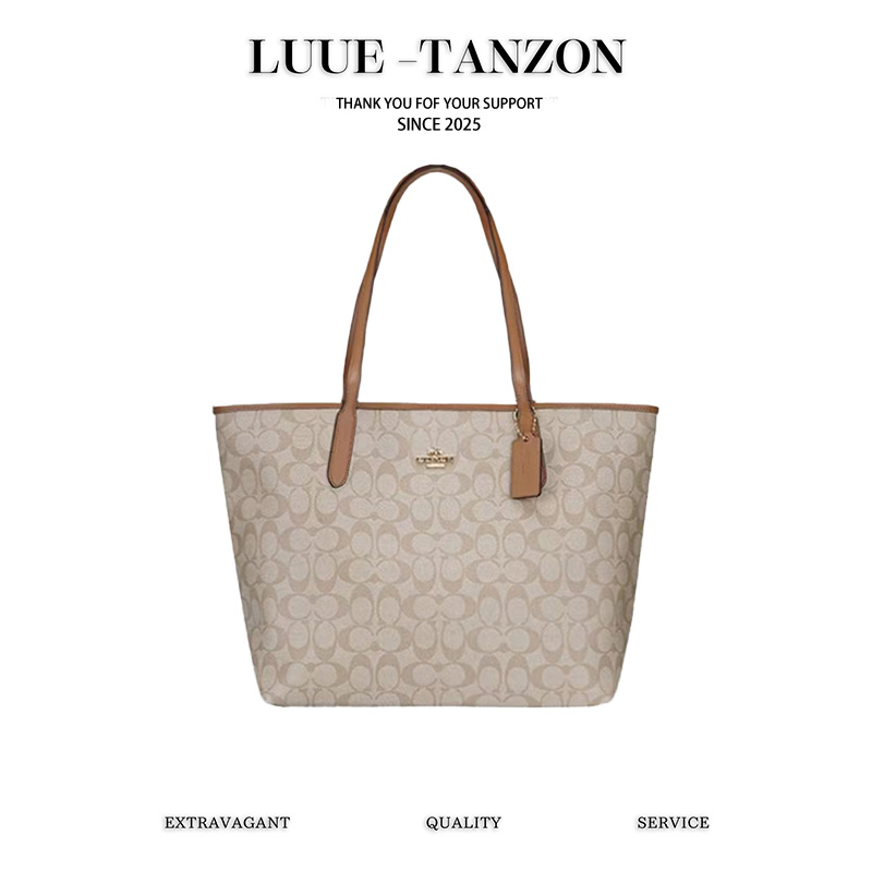 蔻驰-新款购物袋！City 33  pvc经典C字logo，pvc配皮款材质！（SS）